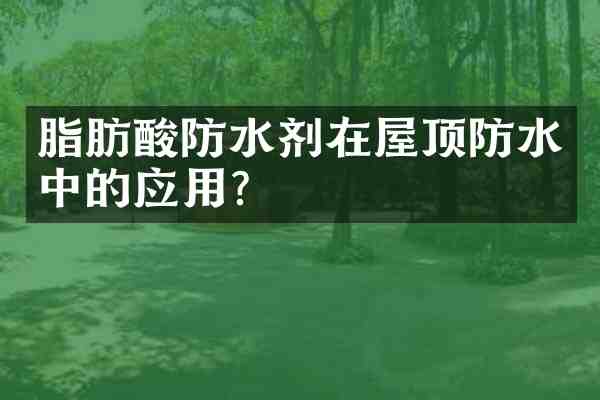 脂肪酸防水剂在屋顶防水中的应用?