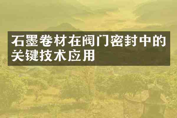 石墨卷材在阀门密封中的关键技术应用