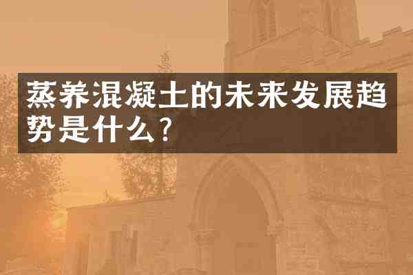 蒸养混凝土的未来发展趋势是什么？