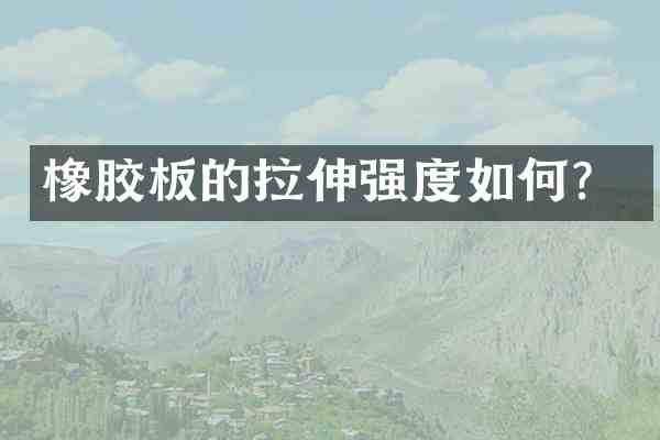 橡胶板的拉伸强度如何?