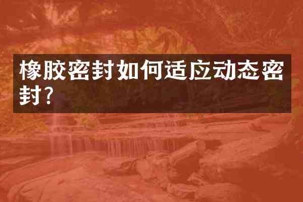 橡胶密封如何适应动态密封?