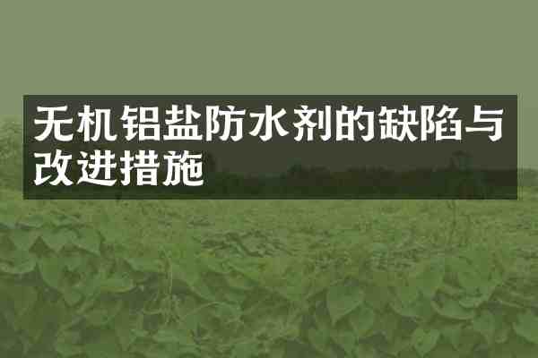 无机铝盐防水剂的缺陷与改进措施