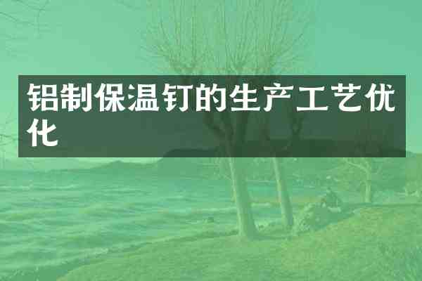 铝制保温钉的生产工艺优化