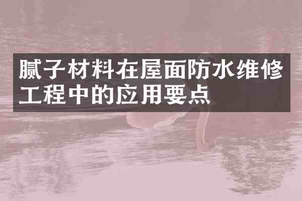 腻子材料在屋面防水维修工程中的应用要点