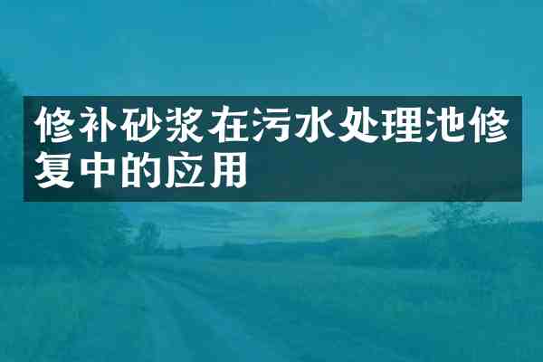 修补砂浆在污水处理池修复中的应用