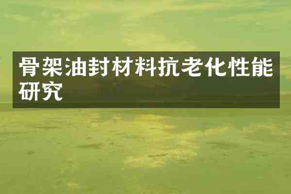 骨架油封材料抗老化性能研究