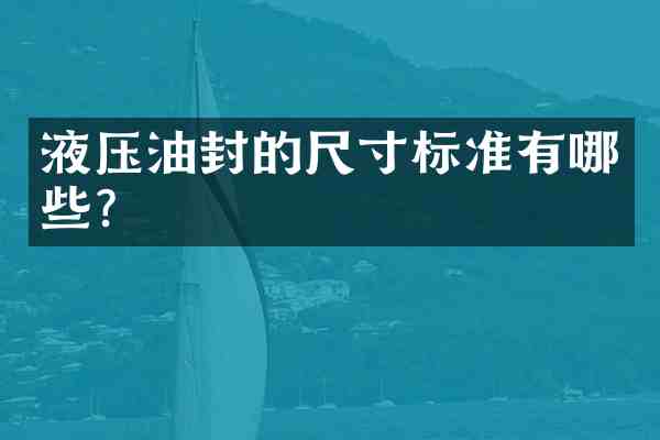 液压油封的尺寸标准有哪些?
