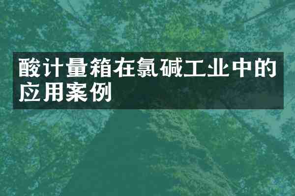 酸计量箱在氯碱工业中的应用案例