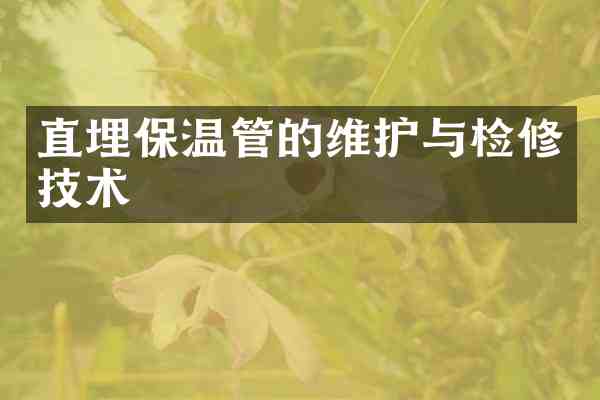 直埋保温管的维护与检修技术
