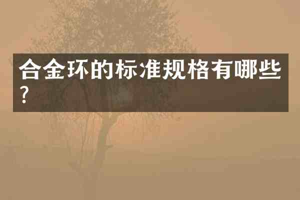合金环的标准规格有哪些?