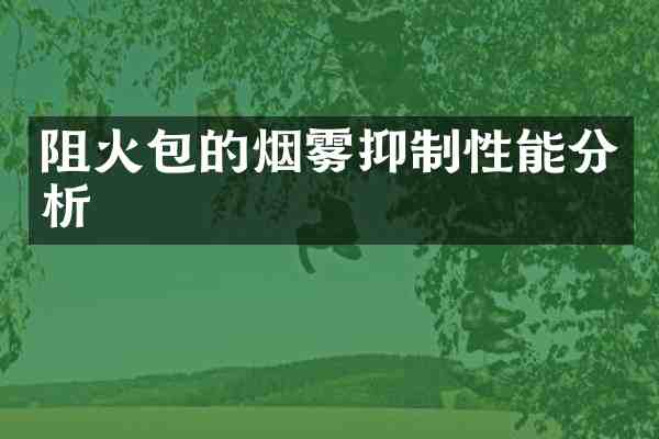 阻火包的烟雾抑制性能分析