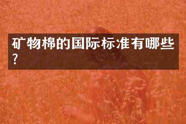 矿物棉的国际标准有哪些?