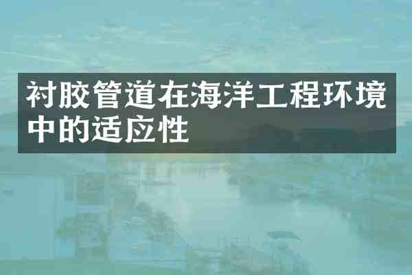 衬胶管道在海洋工程环境中的适应性