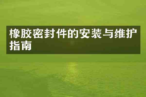 橡胶密封件的安装与维护指南