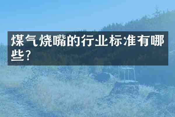 煤气烧嘴的行业标准有哪些？