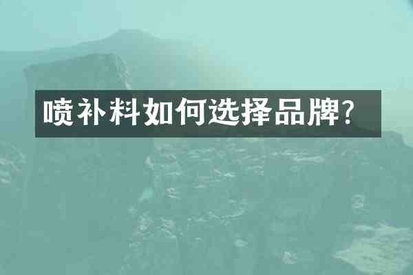 喷补料如何选择品牌？