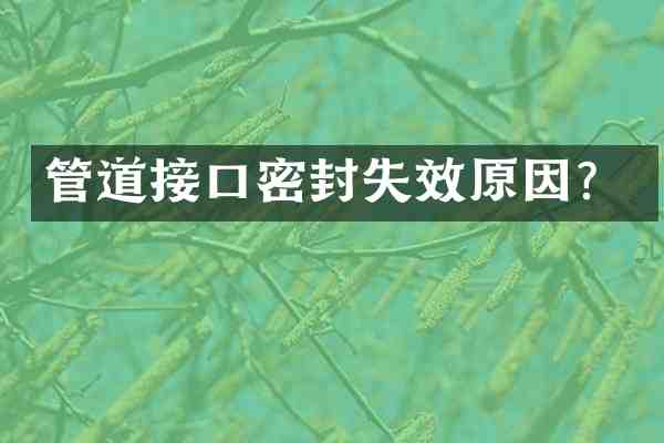 管道接口密封失效原因?
