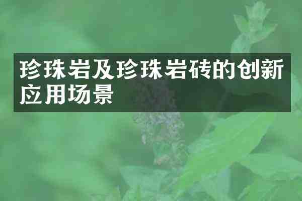 珍珠岩及珍珠岩砖的创新应用场景