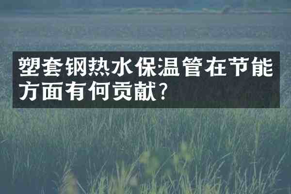 塑套钢热水保温管在节能方面有何贡献?