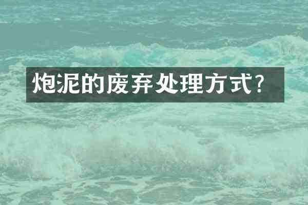 炮泥的废弃处理方式?