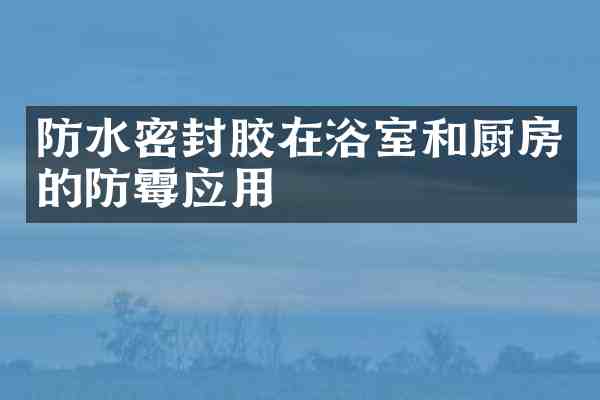 防水密封胶在浴室和厨房的防霉应用