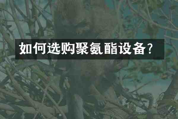 如何选购聚氨酯设备?
