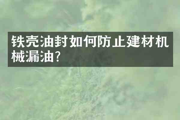 铁壳油封如何防止建材机械漏油?