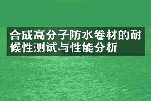 合成高分子防水卷材的耐候性测试与性能分析