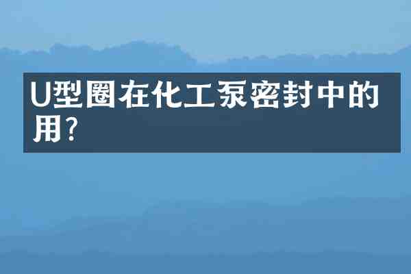 U型圈在化工泵密封中的应用?