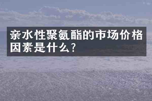 亲水性聚氨酯的市场价格因素是什么?