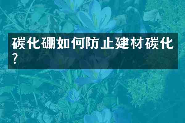 碳化硼如何防止建材碳化?