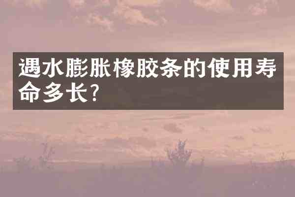 遇水膨胀橡胶条的使用寿命多长?