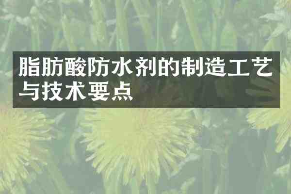 脂肪酸防水剂的制造工艺与技术要点