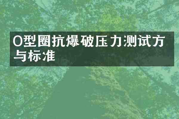 O型圈抗爆破压力测试方法与标准