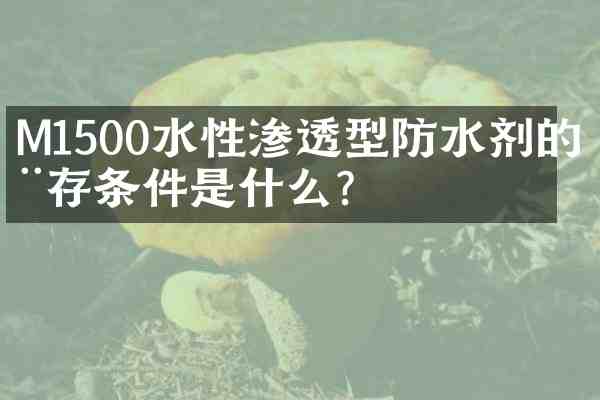 M1500水性渗透型防水剂的储存条件是什么?