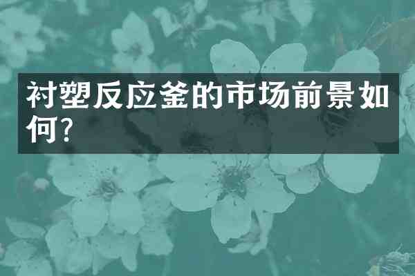 衬塑反应釜的市场前景如何?