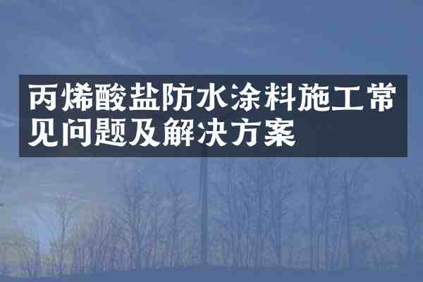 丙烯酸盐防水涂料施工常见问题及解决方案