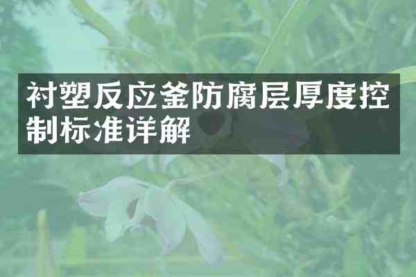 衬塑反应釜防腐层厚度控制标准详解