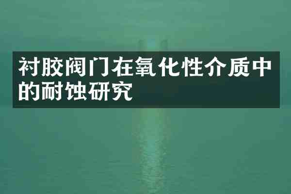 衬胶阀门在氧化性介质中的耐蚀研究