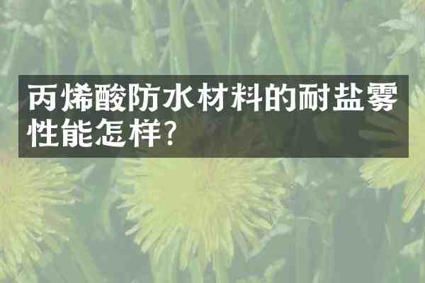 丙烯酸防水材料的耐盐雾性能怎样?