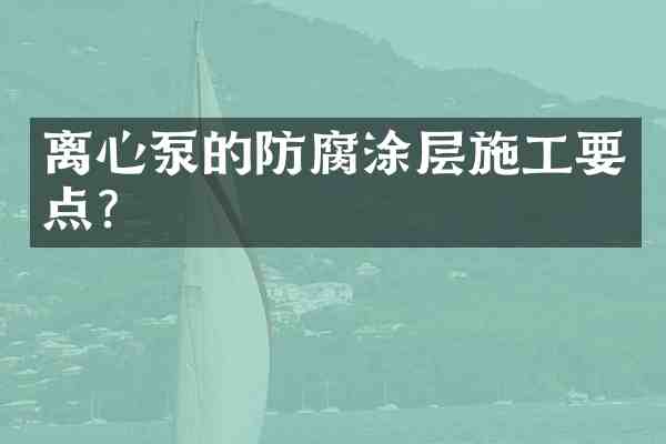 离心泵的防腐涂层施工要点？
