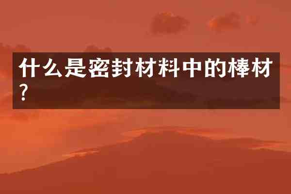 什么是密封材料中的棒材?