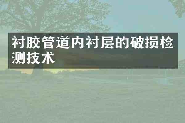 衬胶管道内衬层的破损检测技术