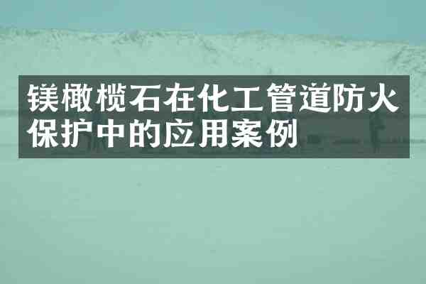 镁橄榄石在化工管道防火保护中的应用案例