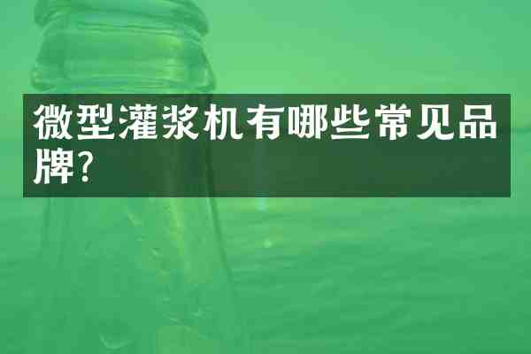 微型灌浆机有哪些常见品牌?
