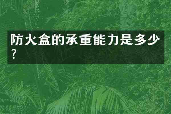 防火盒的承重能力是多少?