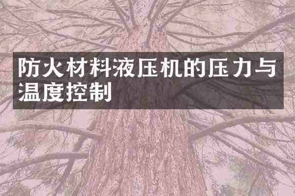 防火材料液压机的压力与温度控制