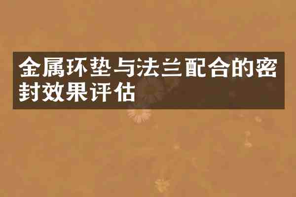 金属环垫与法兰配合的密封效果评估