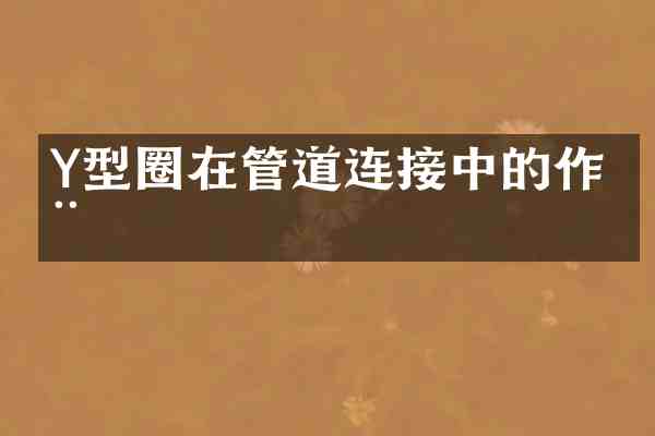 Y型圈在管道连接中的作用