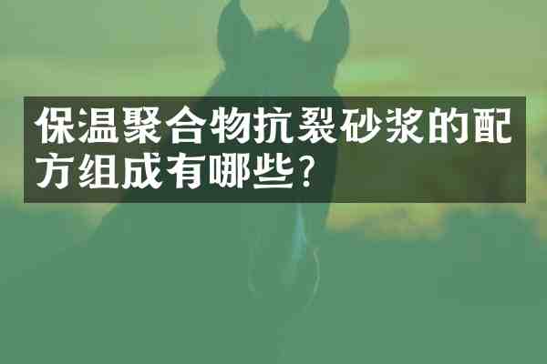 保温聚合物抗裂砂浆的组成有哪些?